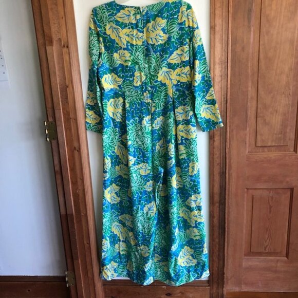 LILLY PULITZER Silk Wide Leg Romper Small 8-10 Vintage Botanical Print - Picture 9 of 17